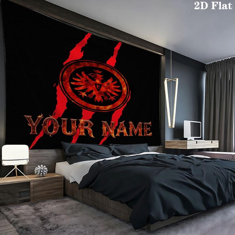 Eintracht Frankfurt Custom Name Wall Tapestry Aesthetic Wall Hanging Printed Fabric Blanket Decorative Tapestries for Bedroom Living Room Home Decor