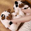 All-inclusive and cartoon cow cotton slippers men's and women's winter indoor warm plush home shoes