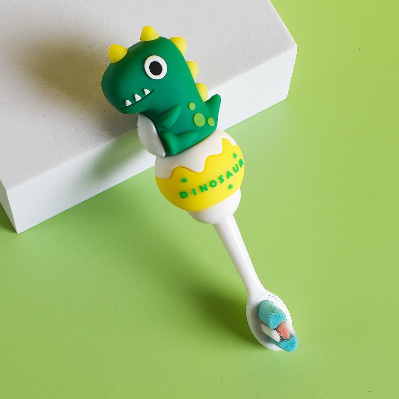 Baby Soft Children's Toothbrush - Cute Cartoon Dinosaur Design for Infants and Toddlers