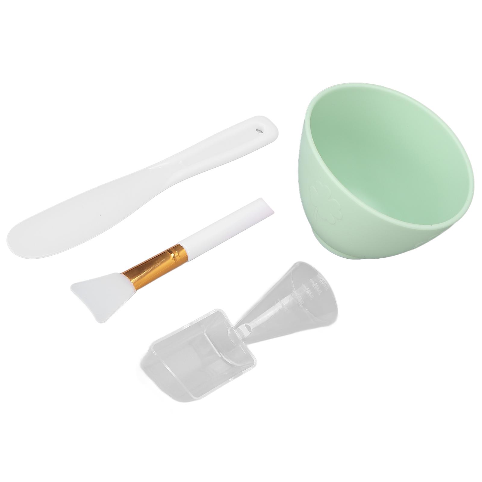 

Facial Mask DIY Tool Kit Mixing Bowl Stick Spatula Measuring Cup Spoon Tattoo Repair Cream зелёный