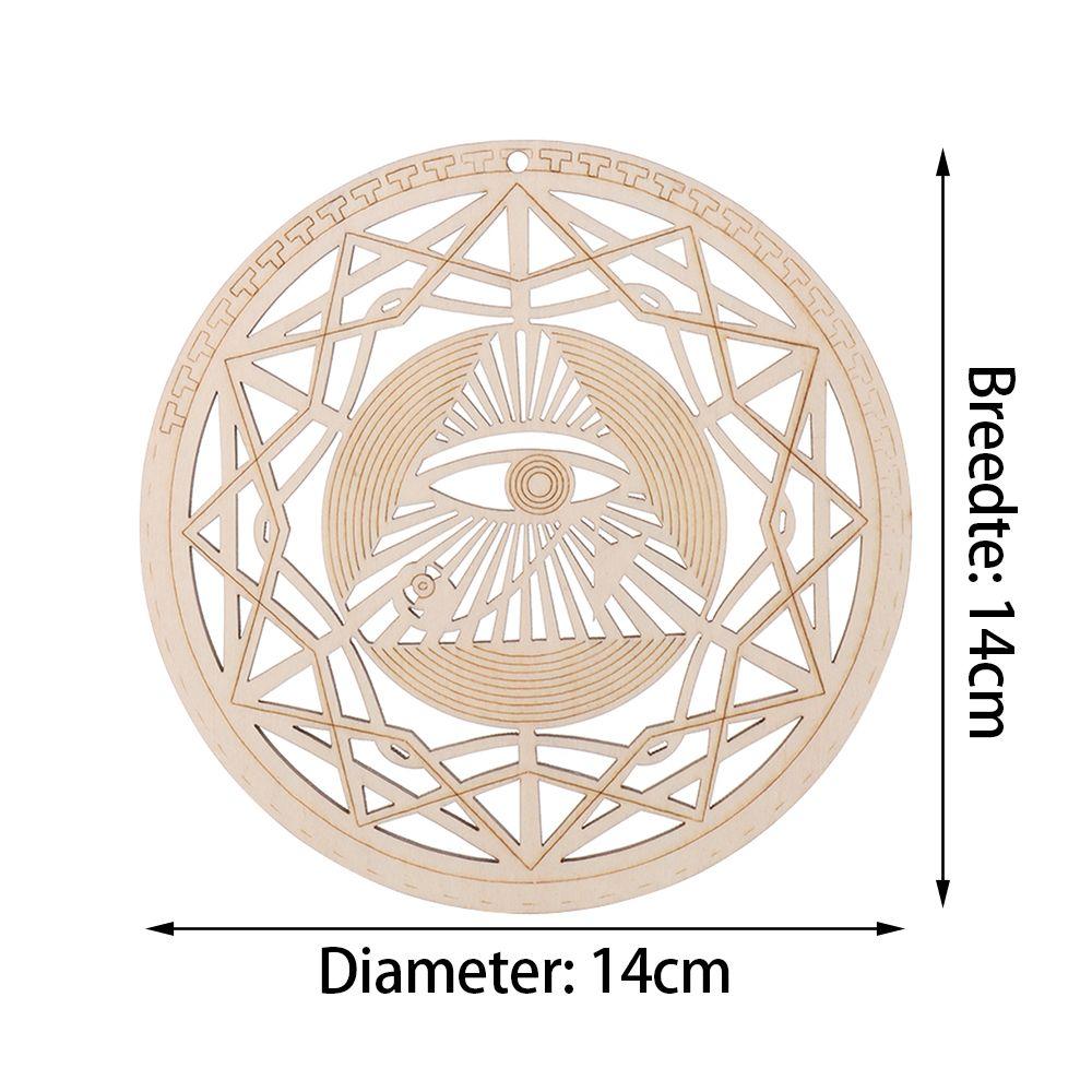 Meditation Round Wood Sign Hanging Artwork Wall Decor Sacred Geometry Wooden Wall Art