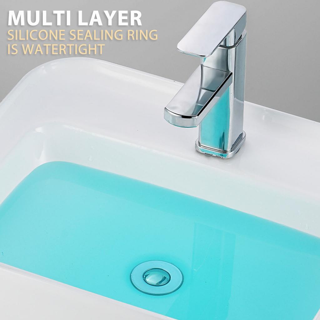 Universal Washbasin Leaking Stopper Push Type Bounces Drain Filter for Bathroom Kitchen