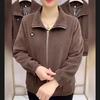 Mom Autumn and Winter Fleece Jacket Middle-aged and Elderly Women's Casual Short Coat Granny Spring and Autumn Jacket