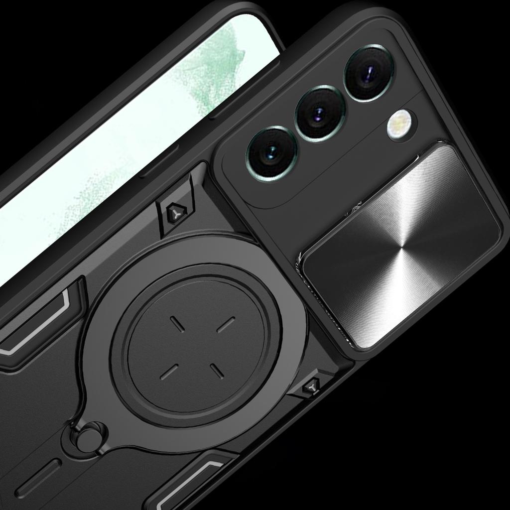 For Samsung S24Fe S24Ultra S24Plus S24 S23Fe S23Ultra S23Plus S23 S22Ultra S22Plus S22 Camera Lens Cap Magnetic Ring Phone Case