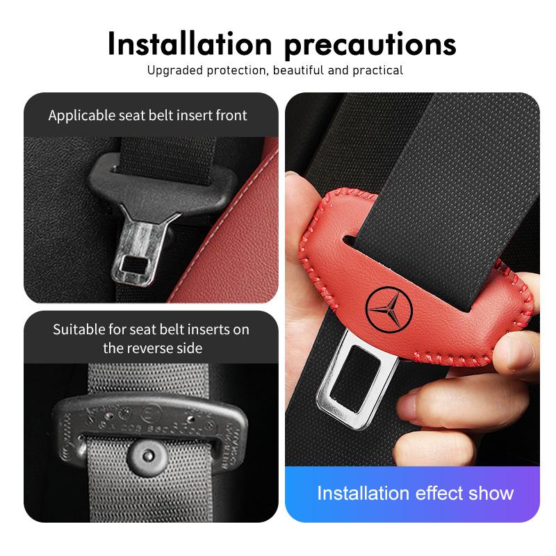 For Benz Car Logo Seat Belt Buckle Protective Cover Anti-Collision Cover Accessories Exclusive AMG W124 W203 W204 SPRINTER V GP1