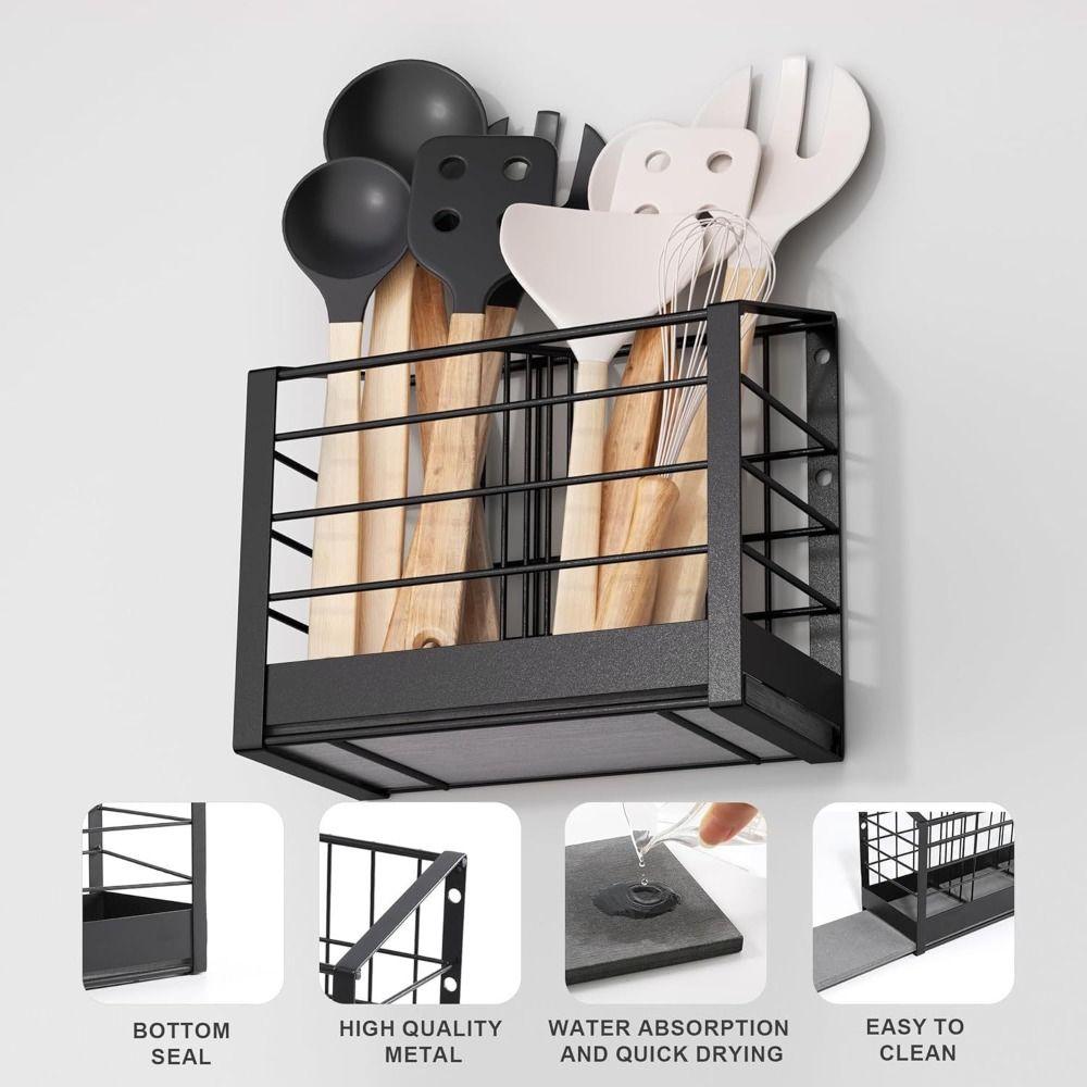 Large Capacity Cooking Utensil Holder Quick Drying Countertop Utensil Stand  Kitchen