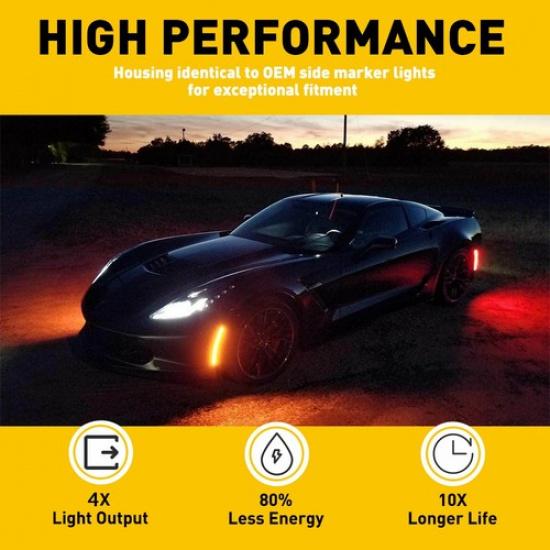 For -2014 Corvette C7 Chevy LED Side  Light Marker Front Rear Replacement 4X