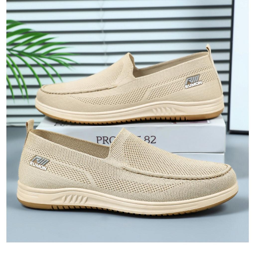 Pánská ležérní obuv, Fly Woven Vydutá Prodyšná Síťovaná Obuv Bez Zápachu, Boty na Jednu Nohu Látkové Boty