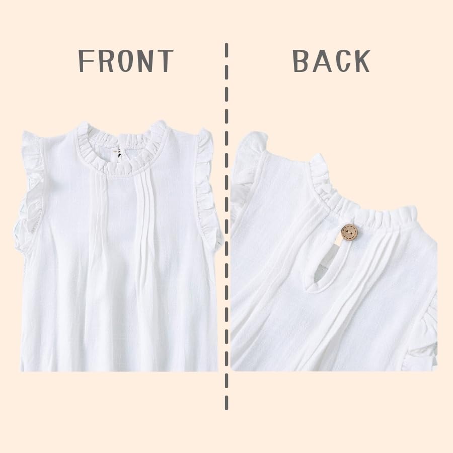 Baby Birthday Great Korean 3 6 1 2 Years [EnDast] White, 66cm, Spring/Summer, Sleeveless, Romper, Comfortable, Girl's Clothes, Ruffles, Cute, Gift,