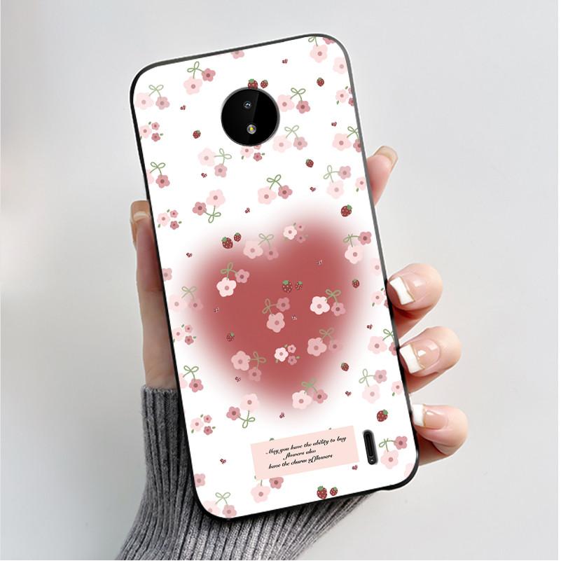 For Nokia C10 C20 C20 Plus Phone Case Luxury Fashion Butterfly Flowers Black Soft TPU Full Protective Cover For NokiaC10 Casing