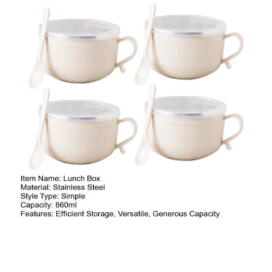Mikrowellen-Ramen-Schüssel mit Griffen Edelstahl-Lunchbox Isolierter Lebensmittelbehälter für Nudeln & Suppe Großes Fassungsvermögen Bento-Becher