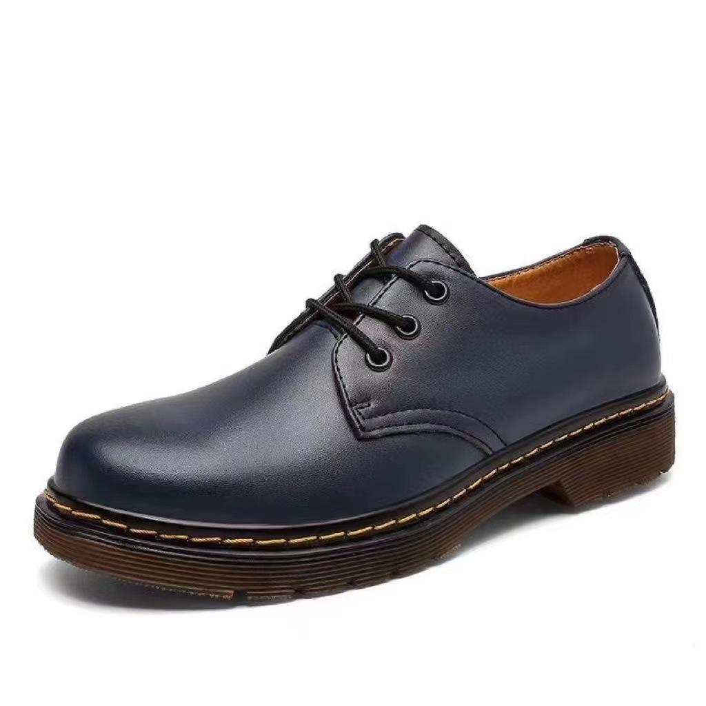 Large Size Boots Trendy 3-hole Men's Single Shoes Round Toe Casual Workwear Fashion Men and Women's Short Boots