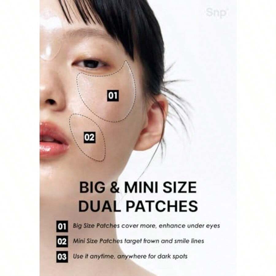 SNP [K Beauty Glutathion Dark Zero Patch Yeux Tonifiant 84g(60ea) Patchs Nourrissants pour le Contour des Yeux pour les Imperfections