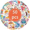 50PCS Kawaii Animal Stickers Cute Cartoon Waterproof Vinyl Decals for Water Bottle Laptop Luggage Helmet-Assorted Animal Designs