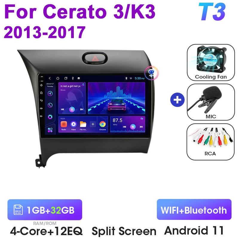 2 Din Android 12 Car Radio For Kia K3 Cerato 3 Forte 2013-2017 Multimedia Video Player Navigation GPS 4G Carplay Auto Stereo RDS