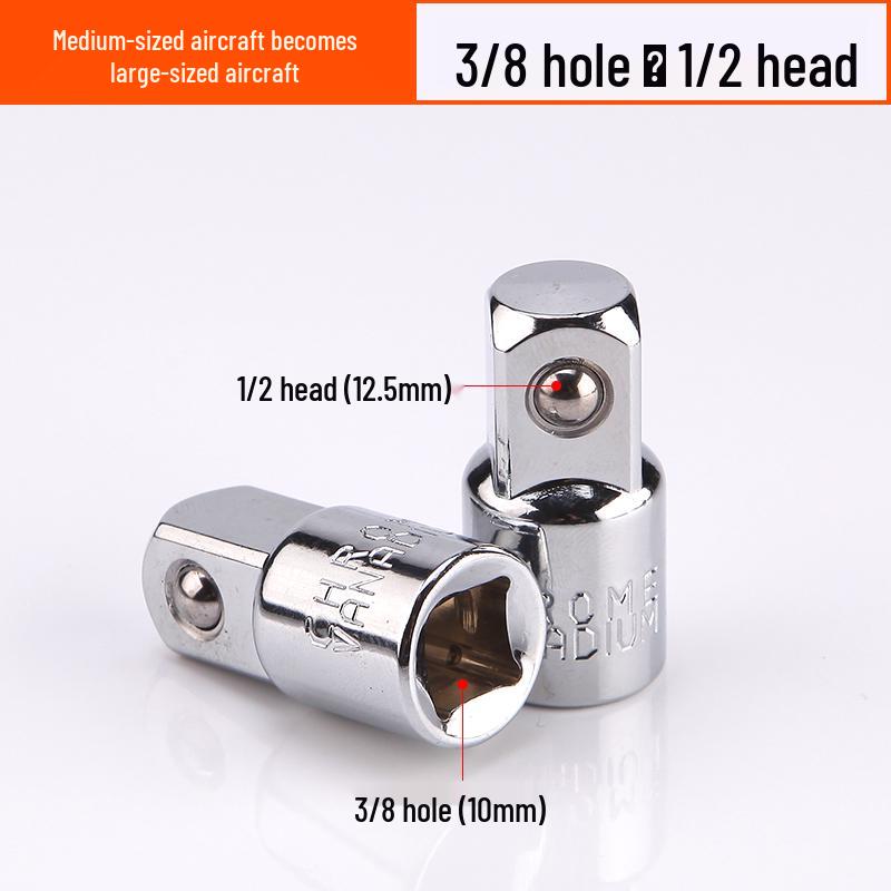 Multi-Drive Socket Adapter for Ratchet Wrench: 1/2" To 3/8" To 1/4