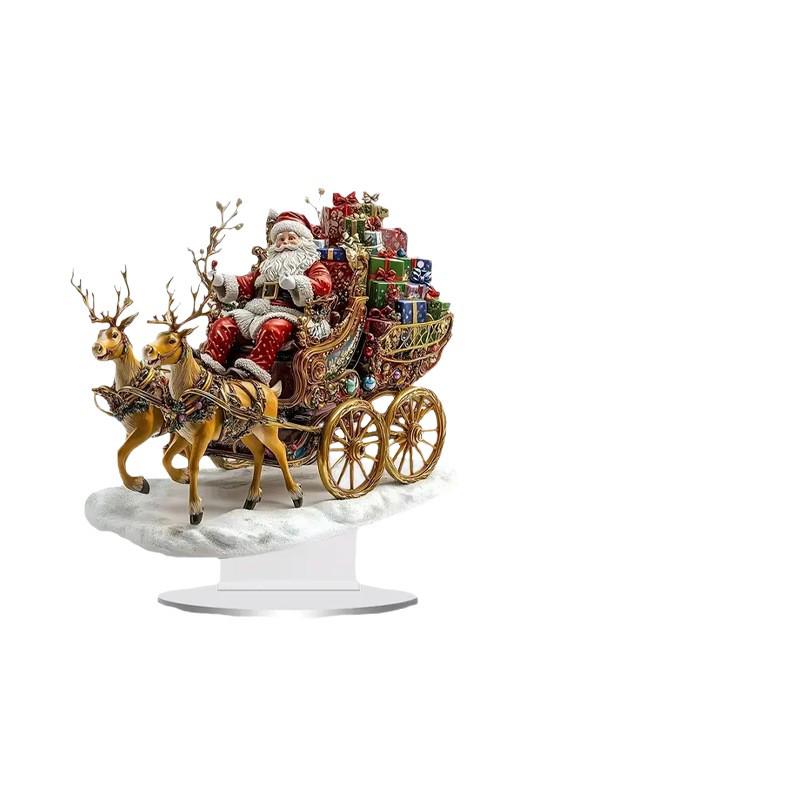 Weihnachts-Schneekugel aus Acryl mit Weihnachtsmann-, Rentier- und Schneemann-Ornament