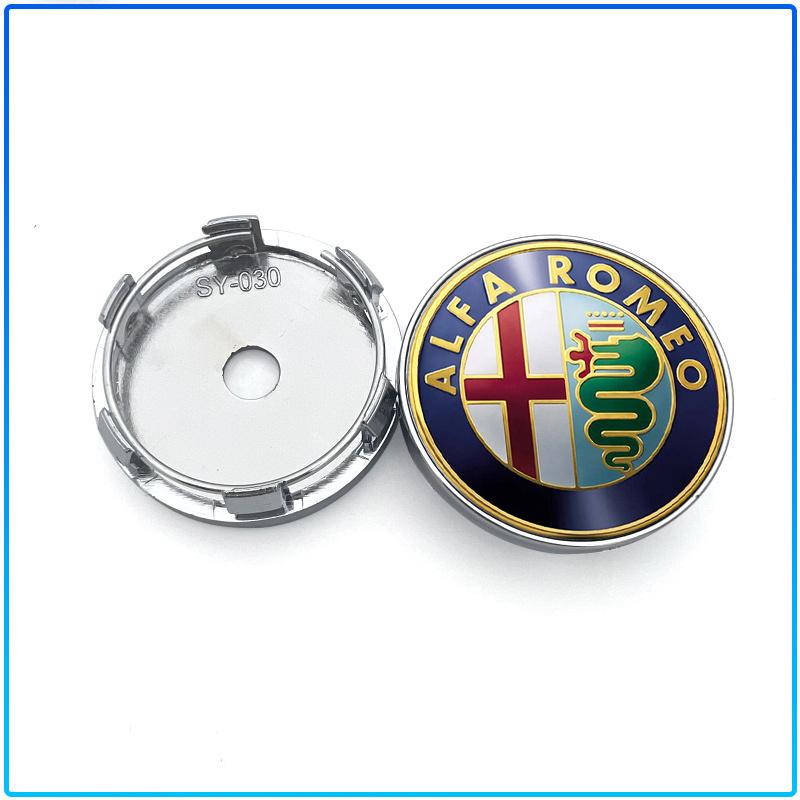 Für Alfa Romeo 147 159 156 Giulietta Giulia Mito Spider Alpha NKopfstütze 4 Stück 60MM Auto Radnabenkappe Auto Zubehör