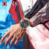 Oufanni Sportive Quartz Chronograph: Stylish Tonneau Men's Watch for Students with Multifunctional Design