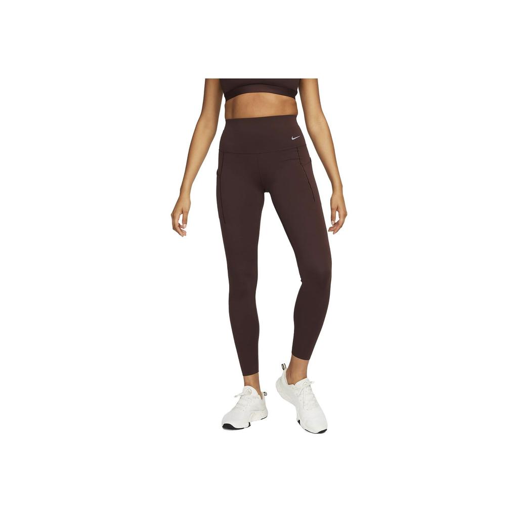 Nike Journey Series Solid Color Quick-Dry High-Waist Pocket Sports Leggings Women Bottoms Brown DQ5997-237