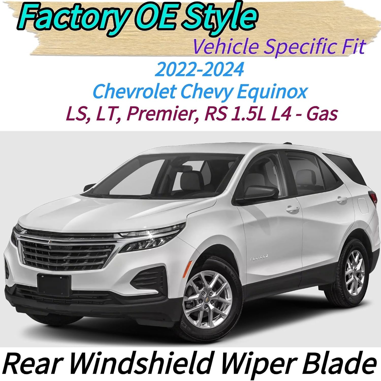 Задний дворник для Chevrolet Chevy Equinox 2022 2023 2024 | Точная посадка моделей LS LT Premier RS | Замена OEM заднего дворника