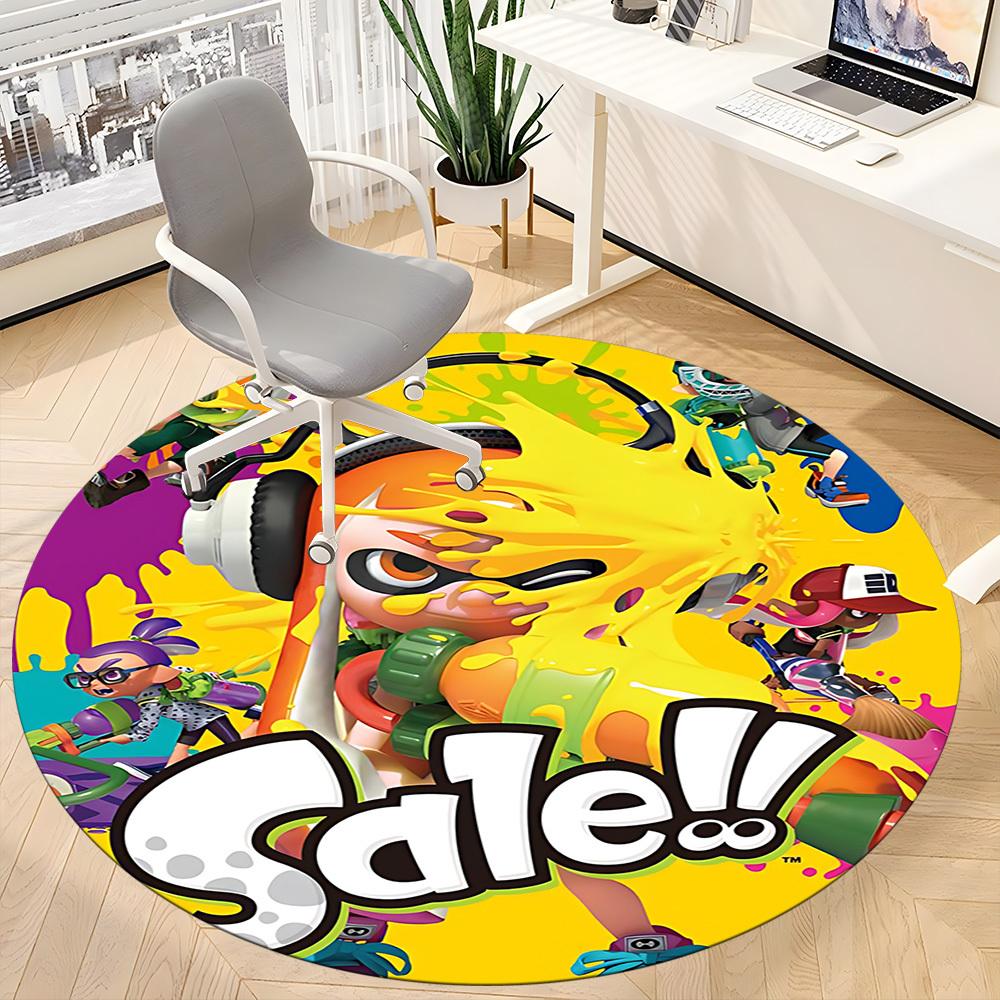 1pc Splatoon Office Round Area Rug, Under Office Chairs Bedroom Living Room Home Decor, Room Deco, Available In Various Sizes282