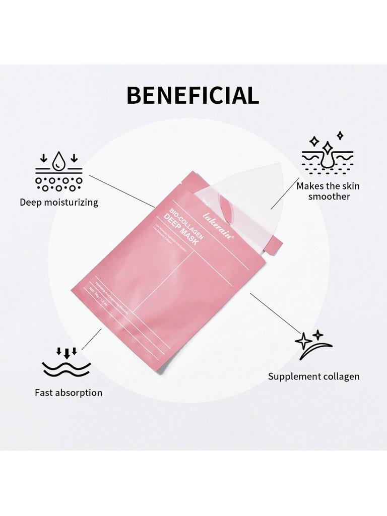 1pc Set BIO-COLLAGEN DEEP MASK. Deep Nourishment. Improve Skin Elasticity. Makes Skin Smoother And F