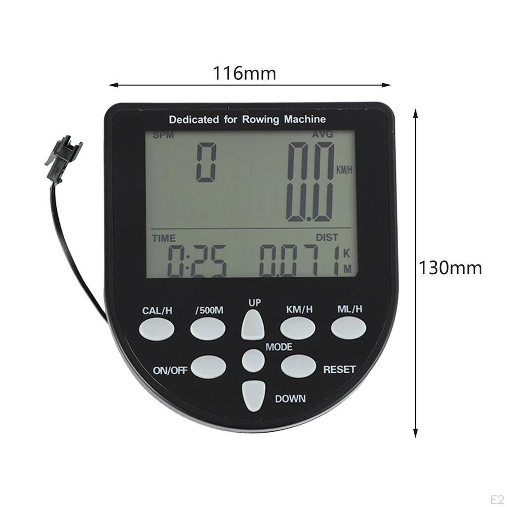 Water Resistance Rowing Machine Counter Meter Monitor Timer for Distance Display Calories Heart Rate