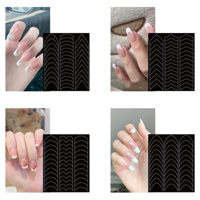 Samolepky na nechtový dizajn French Manicure Samolepiace vodiace linky na končeky nechtov na DIY dekoráciu Šablónový nástroj na francúzsku manikúru