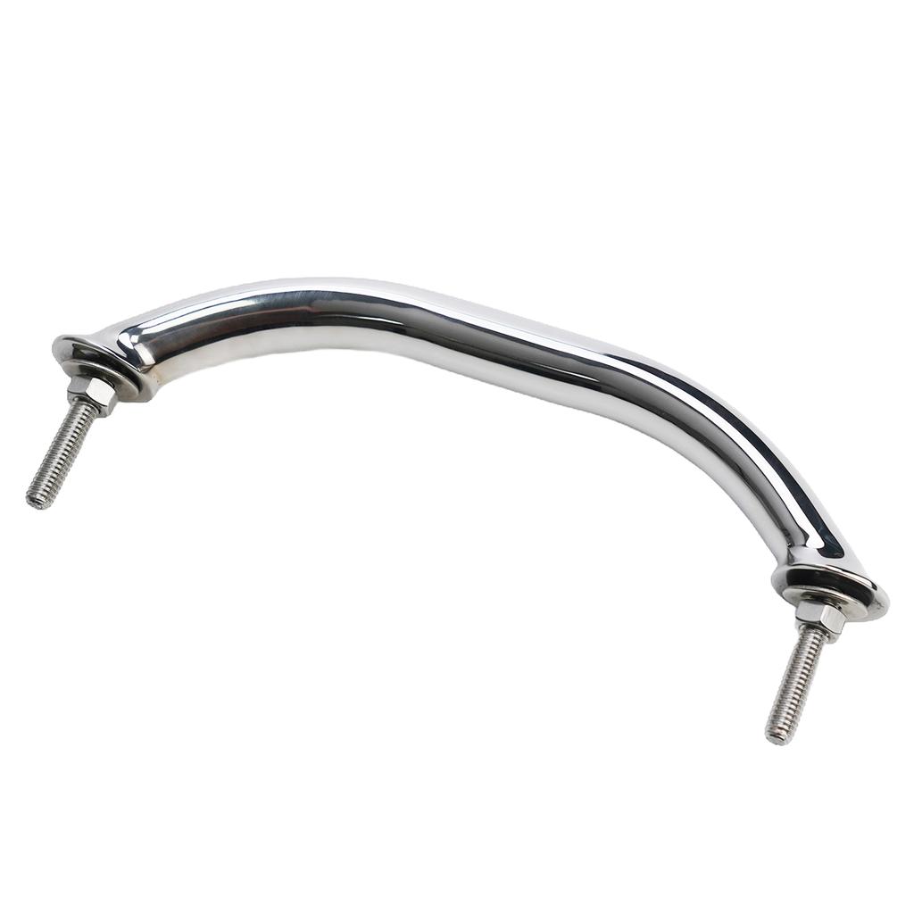 1pc 8.3'' Polished Heavy Duty Boat Marine Grab Handle Hand Rail Hardware Boat Yacht Long 5/16X2 Stud 7/8 Round Tube