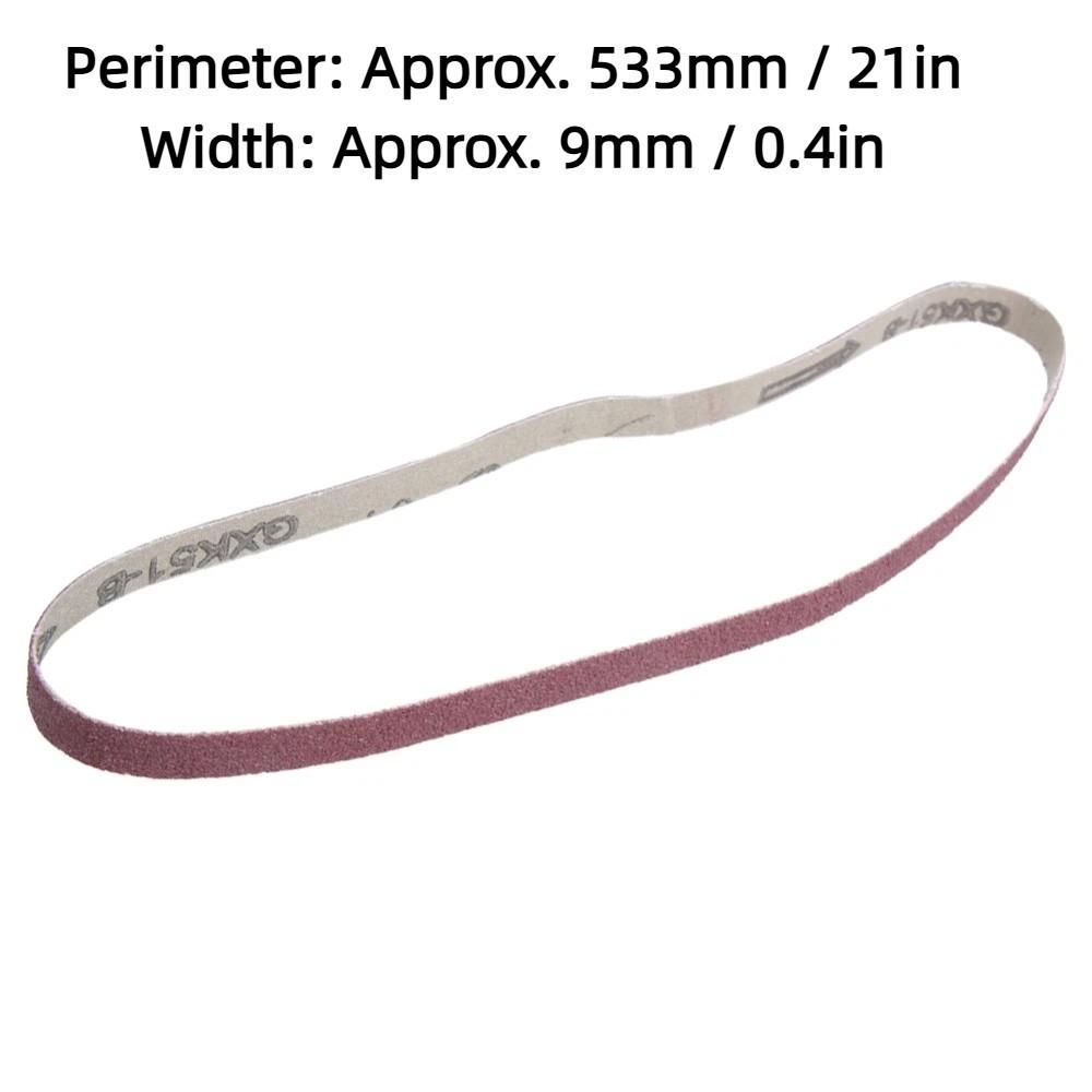 10pcs 533 X 9mm Aluminium Oxide Sandpaper Aluminum Oxide Belt Sander Strap  Woodworking
