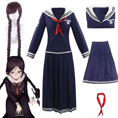 Disfraz de Anime Danganronpa Toko Fukawa, disfraz de Genocider Syo, uniforme escolar, peluca, falda, ropa de Carnaval para Halloween