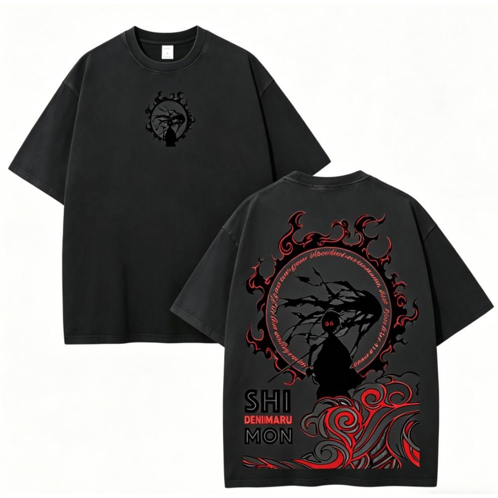 Fire Force Anime Lover Washed T-shirt Year round clothing high quality personality Clothes Plus Size Unisex New Model Couples tee