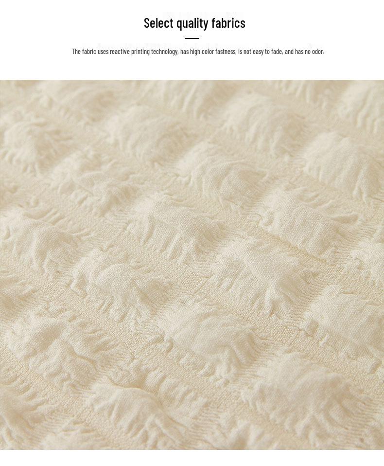 Thickened Three-Dimensional Seersucker Elastic Chair Cover with Short Skirt