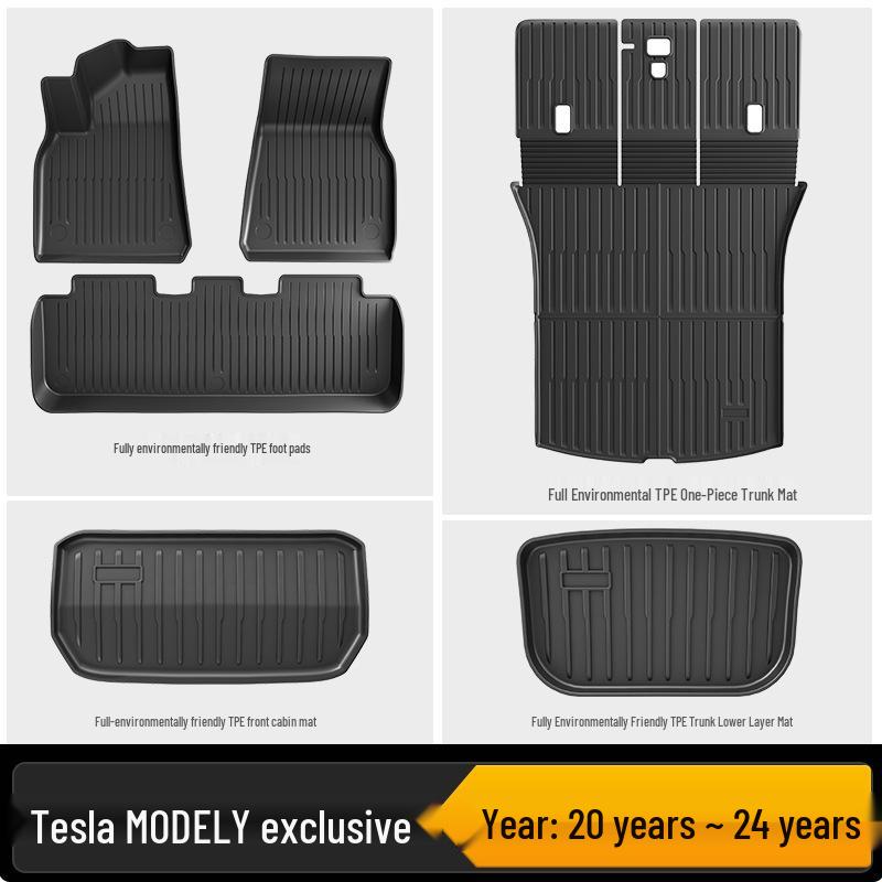 Eco-Friendly TPE All-Weather Floor & Trunk Mats for Tesla Model Y