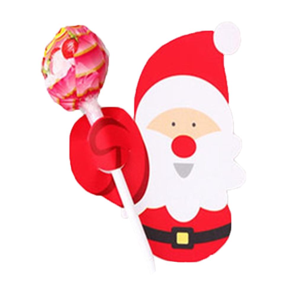 

50 Pcs Santa Penguin Christmas Party Lollipop Lolly Sugar-loaf Paper Card Holder