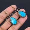 Tibetan Turquoise Earrings Gemstone Jewelry, 999 Copper Wire Wrapped Handmade Earrings, Latest Design Jewelry