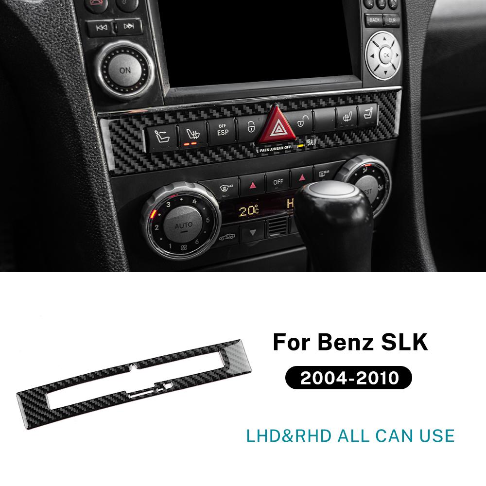 Real Soft Carbon Fiber Trim Sticker For Mercedes Benz SLK R171 2004 2005 2006 2007 2008 2009 2010 Car Central Control Panel