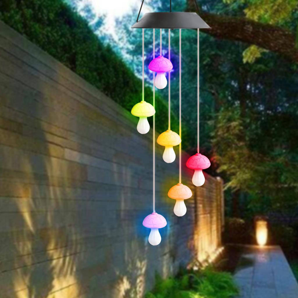 1ks Solární barevné světlo zvonkohry Venkovní vodotěsná závěsná mobilní lampa Pro domov Zahradu Dvůr Patio Festivalová dekorace