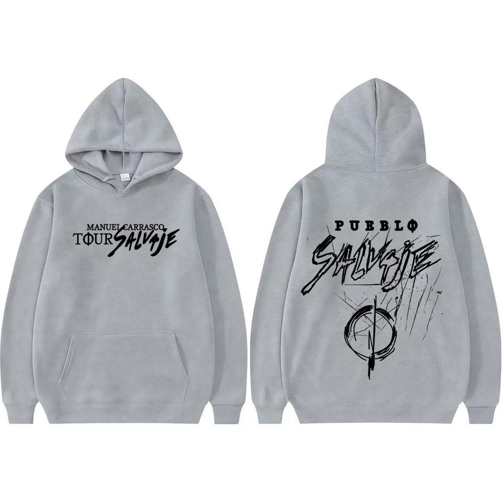 Rapper Manuel Carrasco Salvaje Tour 2025 Album Graphics Pullover Men Clothing Fashion Vintage Trending Hoodie Casual Sweatshirts