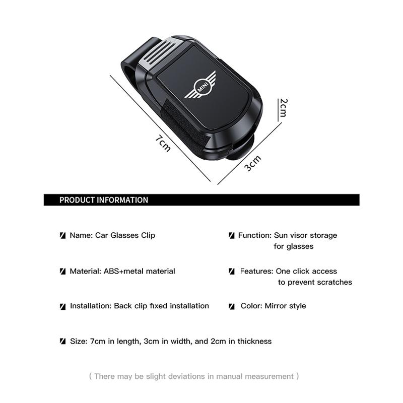 Car Emblem Sun Visor Sunglasses Organizer Holder For Mini Cooper JCW Works F54 F55 F56 F57 F60 R50 R52 R53 R55 R56 R57 R58 R59 svkjb33