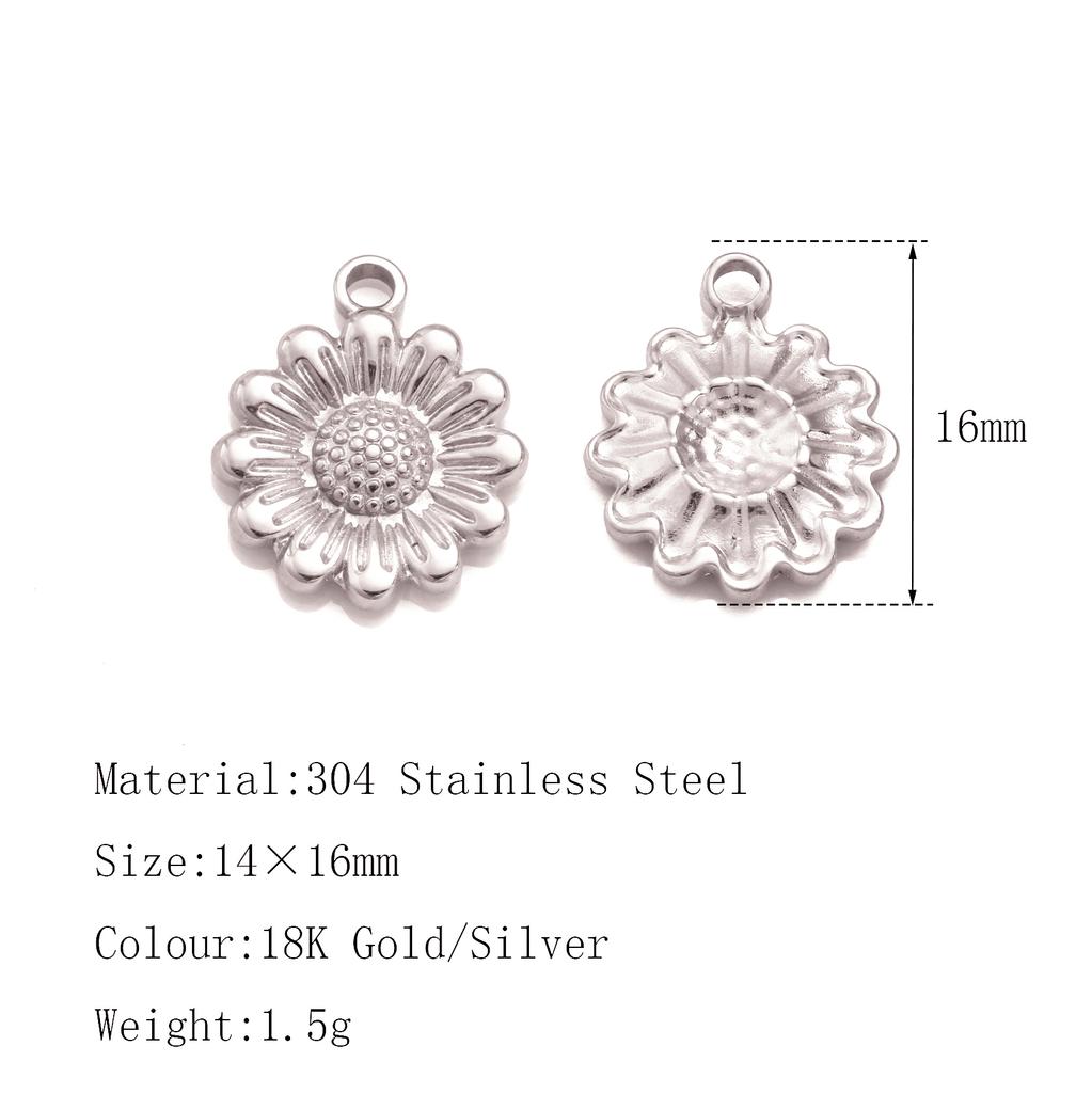 3Pcs Flower&Insect Charms Stainless Steel Exquisite Butterfly/Bee/Rose/Scarab Pendant Necklace Earring Dangle DIY Jewelry Making