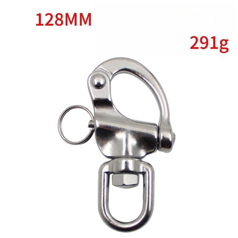 Outdoor Sports 316 Stainless Steel Ring Type Rotating Spring Shackle, Hand Pulled Quick Hanging Shackle, Quick Release Shackle