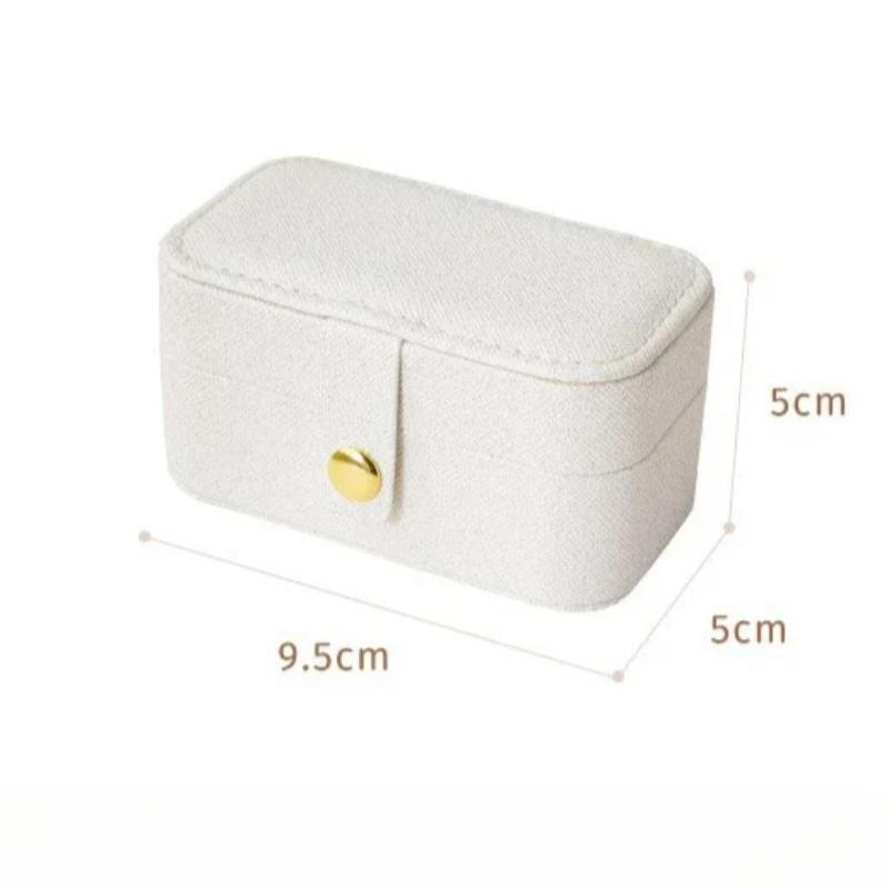 Square PU Leather Solid Pink Color Jewelry Boxes for Women Ring Necklace Earrings Storage Daity Travel Portable Cases
