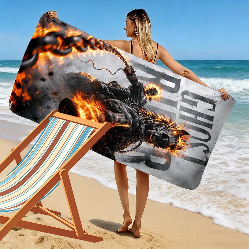 Horseman of Hell Print Beach Towel, Large Soft Quick Dry Towel for Beach Camping Swimming