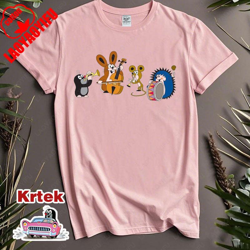 BenberFashion Vrouwen Mannen Dieren Schattige T-shirts Krtek De Mol Nostalgie Katoenen Kleding Mode Korte Mouw Ronde Hals T-shirts Shirt Klassieke Tops M