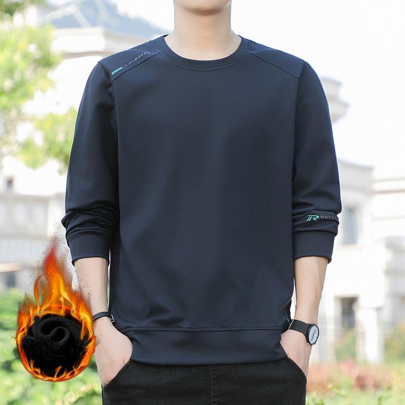 Sweater Men'S Spring And Autumn Crew Neck Pullover Comfortable Bottom Shirt Youth Versatile Large Size Sports Casual Top