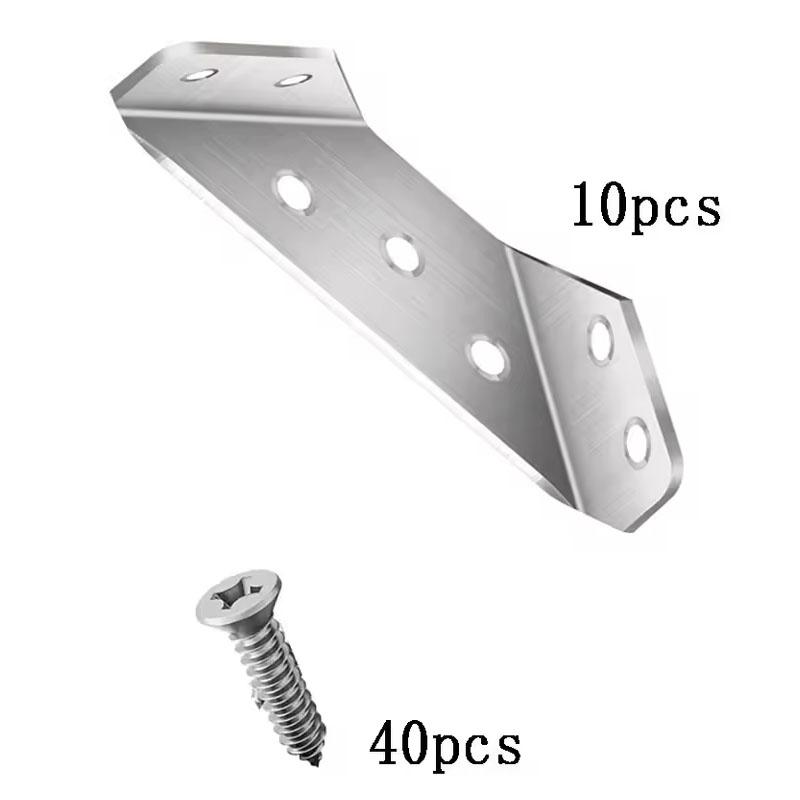 

10pcs Corner Brackets Stainless Steel Furniture Angle Shelf Connector Cabinet Support Fixing Frame Corner Brace With Screws