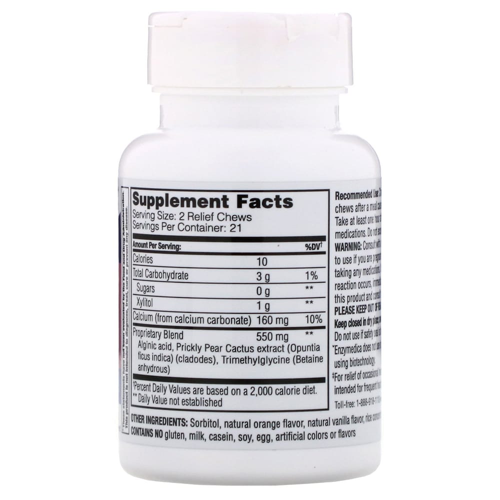 Enzymedica Heartburn Soothe Orange Vanilla 42 Tablets