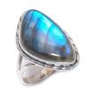 Natural Labradorite Gemstone Handmade 925 Solid Silver Jewelry Ring Size 10 U9N26